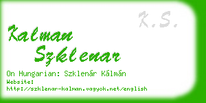 kalman szklenar business card