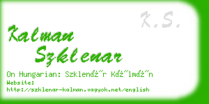 kalman szklenar business card